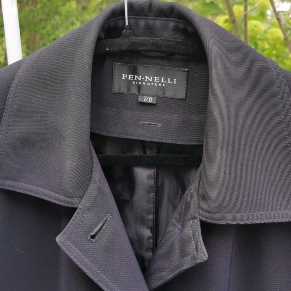 FEN-NELLI Womens Timeless Navy Trenchcoat Classy. Size 7/8 - Picture 2 of 4